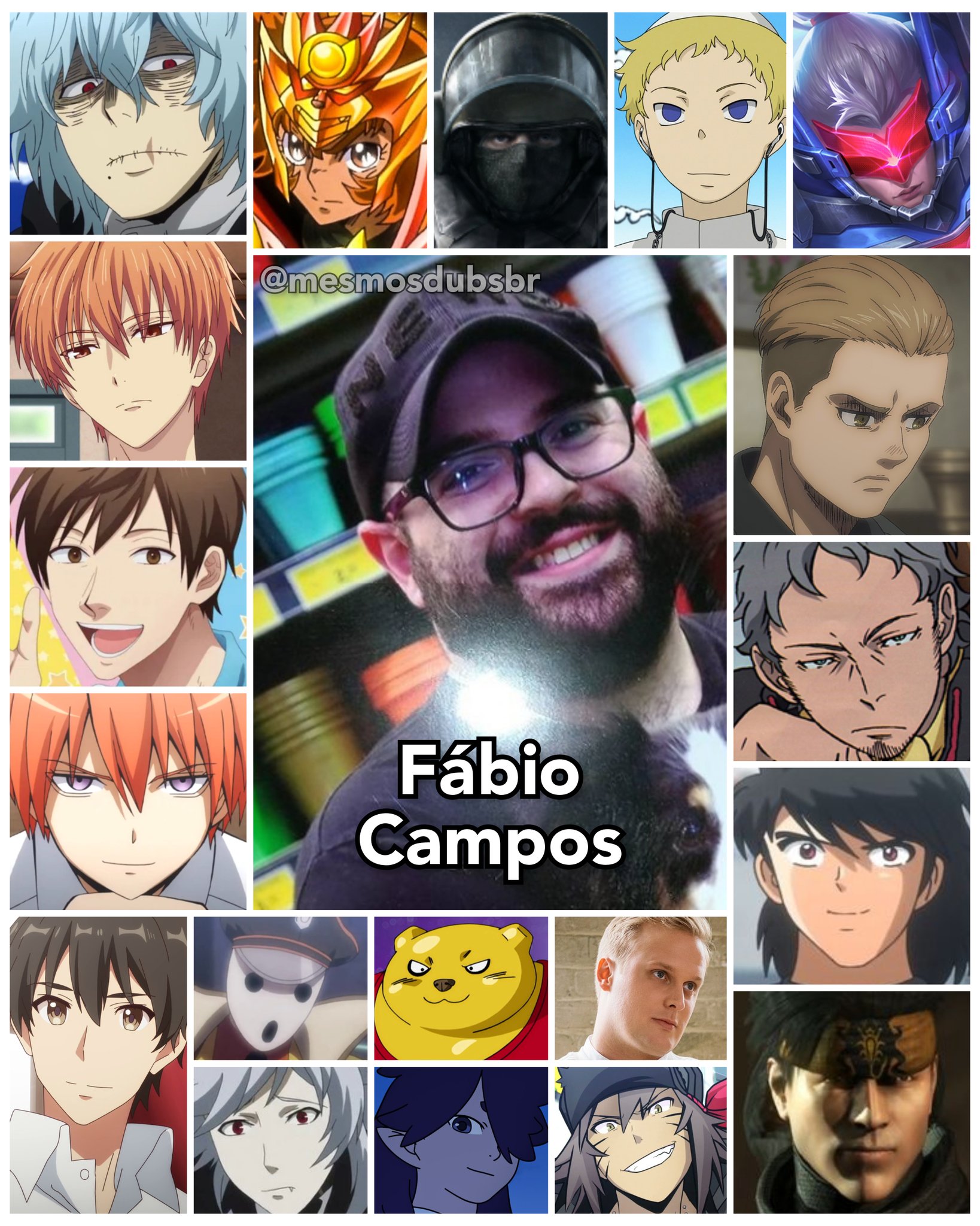 Personagens Com os Mesmos Dubladores! on X: Um genial dublador e diretor  que também é super versátil, o grande Fábio Campos arrebenta em tudo! Fábio  é conhecido por dublar o Tomura Shigaraki