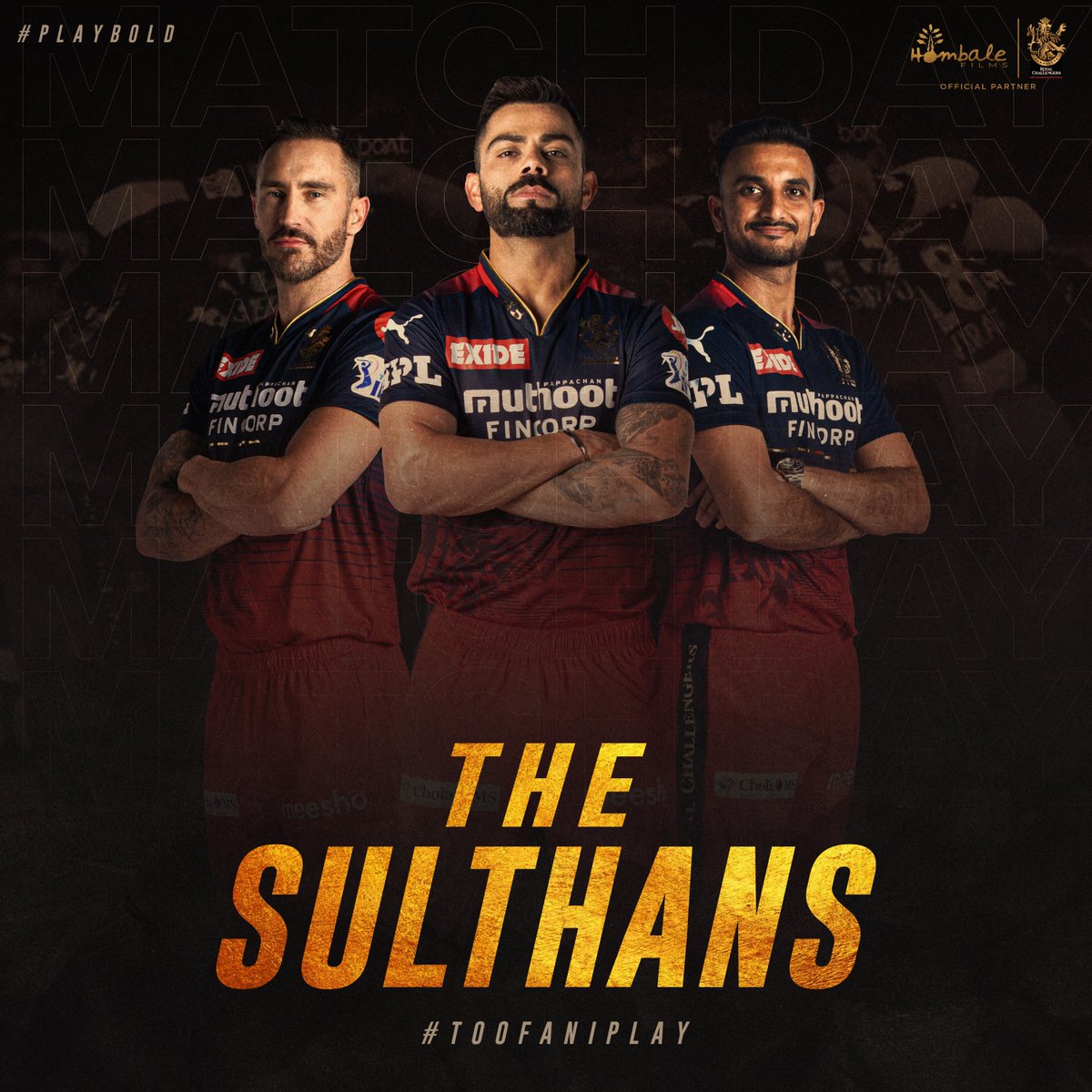 HombaleGroup's tweet photo. Time for some Monster hits, killer shots and stellar performance tonight @RCBtweets 💥
#ನಮ್ಮHombale #ನಮ್ಮRCB @VKiragandur @ChaluveG @hombalefilms #RCBxHombale #PlayBold #ToofaniPlay #KGFChapter2 https://t.co/yK2pxi7sfE