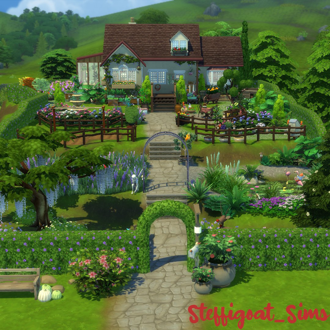 steffigoat_sims's tweet photo. I spent literally hours on this garden, I used the full arsenal; debug, move objects, every pack I own 😂. But I love it! <3 #TheSims4 #Sims4build #ShowUsYourBuilds #simsgarden #TwitchStreamer https://t.co/Vw7X9MvGeW