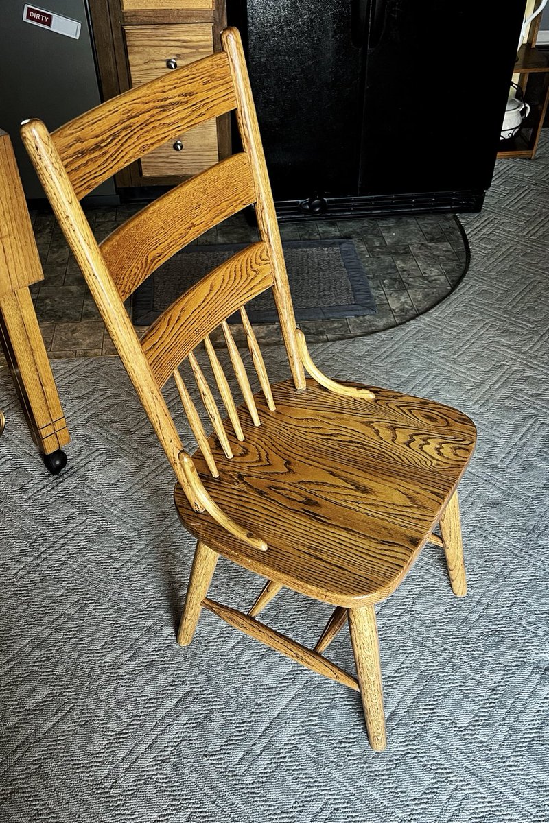 Newson242's tweet photo. #myproject #woodworking #oak #chair #harold & #mikejr #refinished #2012 we did two chairs exactly alike https://t.co/dUqugY8dF4