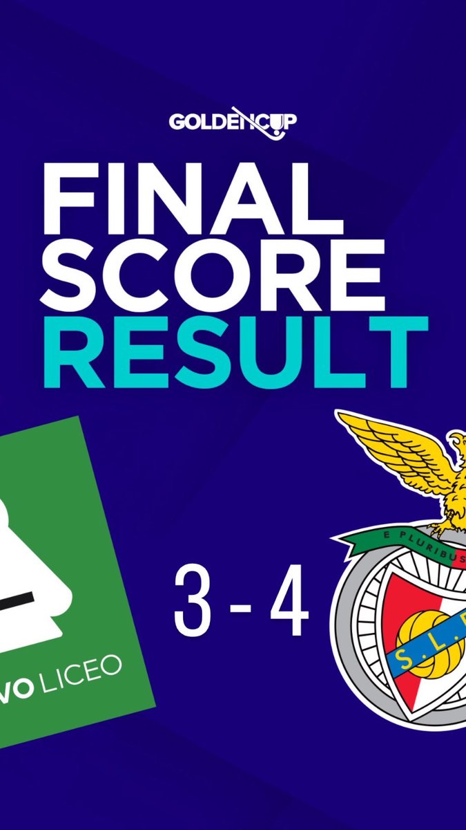 FINAL SCORE  3 - 4
SEMIFINALS 

CONGRATULATIONS   <a href="/SLBenfica/">SL Benfica</a> 

 🏆Golden Cup 
 💻Esport3 &amp; ZeroZero website
 📍Palacio de los Deportes de Riazor 

#GoldenCup #GCup #elitehockey #morethanagame #letsskatetogether #rinkhockey
