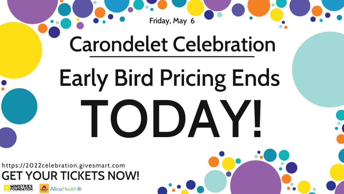 MinistriesFndtn's tweet photo. Today is the LAST day to buy tickets to the #carondeletcelebration at the Early Bird price. Get them now at https://t.co/VUTCLTcKJQ https://t.co/L3vbVBNYXn