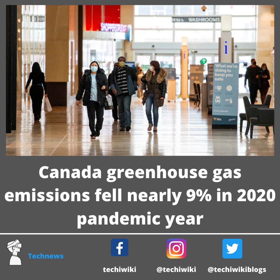 techiwikiblogs's tweet photo. Canada greenhouse gas emissions fell nearly 9% in 2020 pandemic year...
.
.
.
.
.#canada #environment #nature #COVID19 #pandemic #people #greenhouse #gas #emissions #air https://t.co/9WpILrBIVb