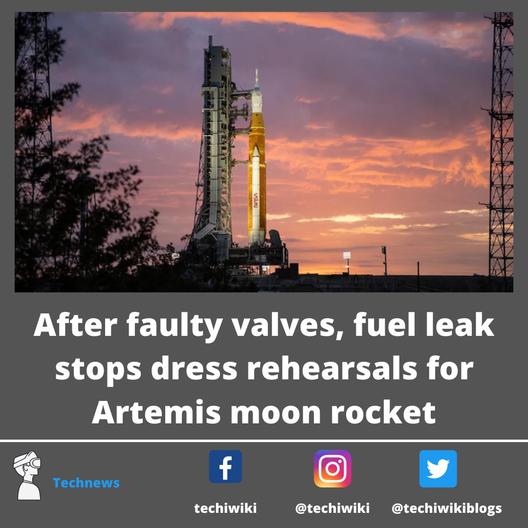 techiwikiblogs's tweet photo. after faulty valves fuel leak stops dress rehearsals for artemins moon rocket
.
..
.
.
.
#moon #satellite #fuel #artemis #values #faulty #space #galaxy #astronauts #spacestation https://t.co/uhpse1O3z3