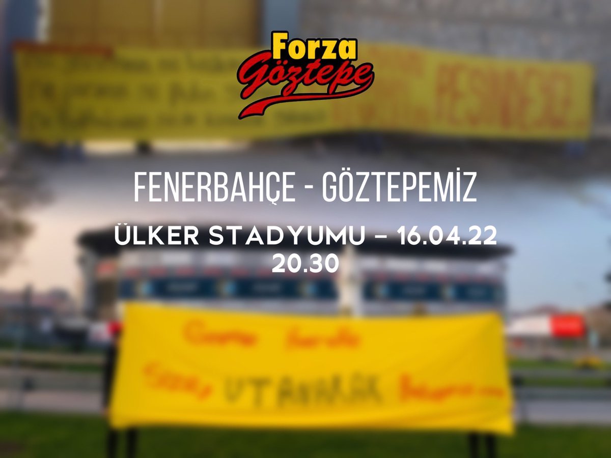 ForzaGoztpe1925's tweet photo. Ölümüne Göztepe!

 🚩Fenerbahçe - Göztepe'miz
🗓 16 Nisan Cumartesi 2022
🕣 20.30
🏟 Ülker Stadyumu

HAYDİ BASTIR ŞANLI GÖZTEPE! https://t.co/arOpDCoq9C