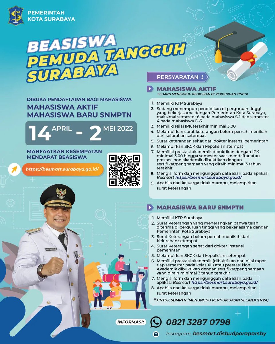 Barangkali ada yang berminat🤗🎓
#beasiswa #SNMPTN2022 #surabaya