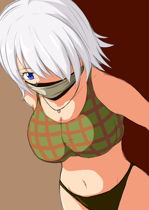 前に描いたメカクレの女の子に色を付けてみました。 