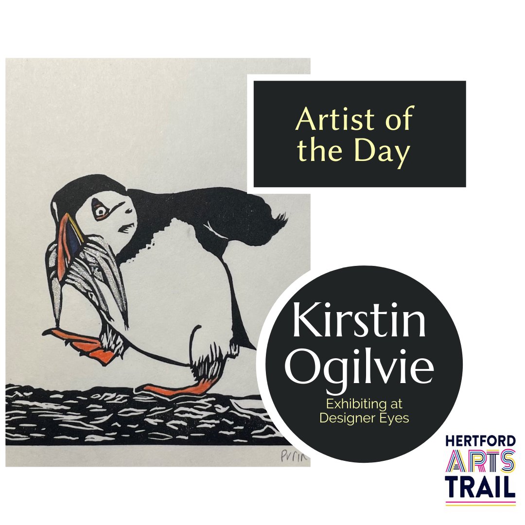 'Artist of the Day' as part of the 'Hertford Arts Trail'. Today's artist is Kirstin Ogilvie, exhibiting at Designer Eyes. Inspired in the natural world. Swing by to take a look! More details at ow.ly/zMO950Izu8q #hertfordartsfestival2022 #hertfordarttrail2022