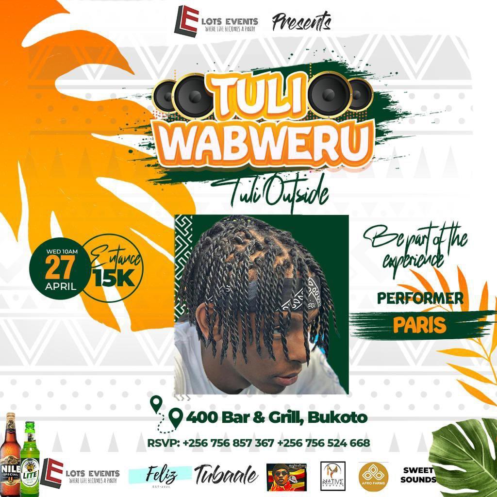 bamwinejnr's tweet photo. On 27th this month I will be at 400 Bar &amp; Grill, Bukoto having fun like there is no tomorrow !! You too should come through the entrance is just 15k with a lot of good things to happen. Don’t miss !! 🔥🥳#tulioutsidewithvibe https://t.co/WEdAnIcCNx
