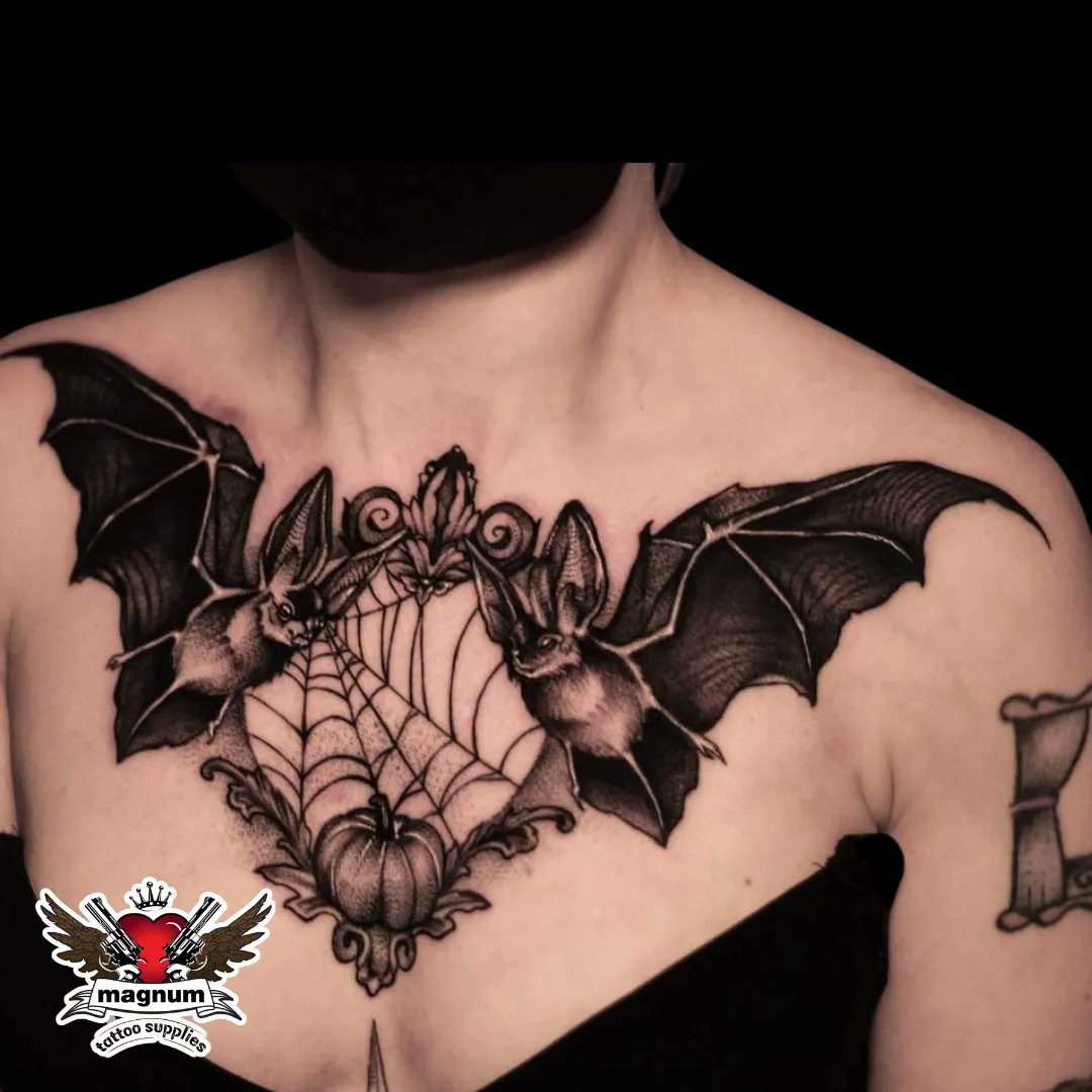 Sick chest tattoo done using #magnumtattoosupplies by Liz Minelli! 🦇🎃
.
.
#blackwork #blackworktattoo #bats #battattoo #witchtattoo #chestpiece #witchesofinstagram #gothtattoo #oddities #edinburghtattoo #thedarkestwork #blackink 

Instagram: lizminellitattoo