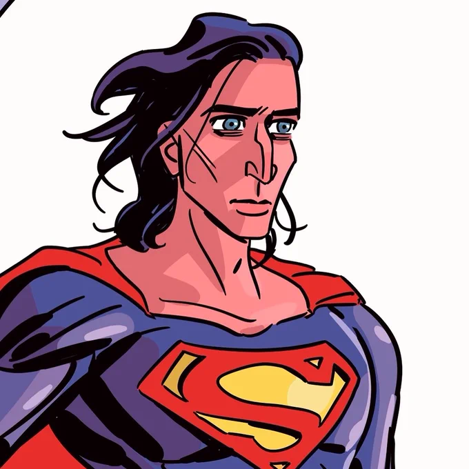 Nicolas Cage's Man of Steel from Tim Burton's ironically aborted SUPERMAN LIVES ☠️ 
