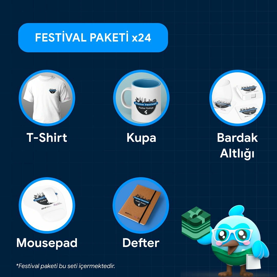 Flutter Festival Türkiye etkinliğimizin ilk gününe başlarken Flutter hakkında bilgilenirken harika hediyeler de kazanabilirsin!🎉

İşte yapman gerekenler:

👇 Etkinliğe Meetup’tan kayıt olun, 
👇 Çekiliş sırasında yayında olun! 

🔗 flutterturkiye.org 

#Flutter