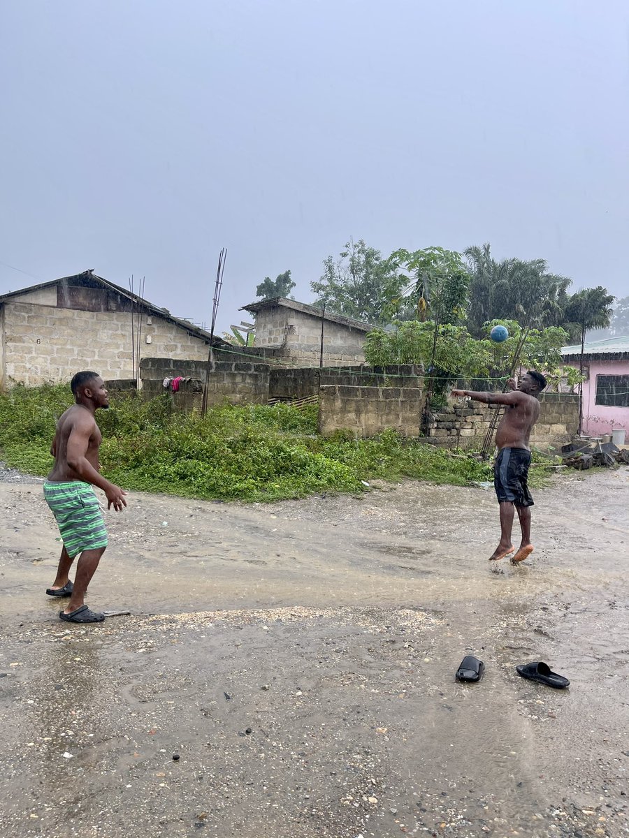 wode_maya's tweet photo. It’s raining in the village so we had to   bring back childhood memories ❤️😍❤️..”playing football in the rain”🌧 https://t.co/RbeRJITzbz