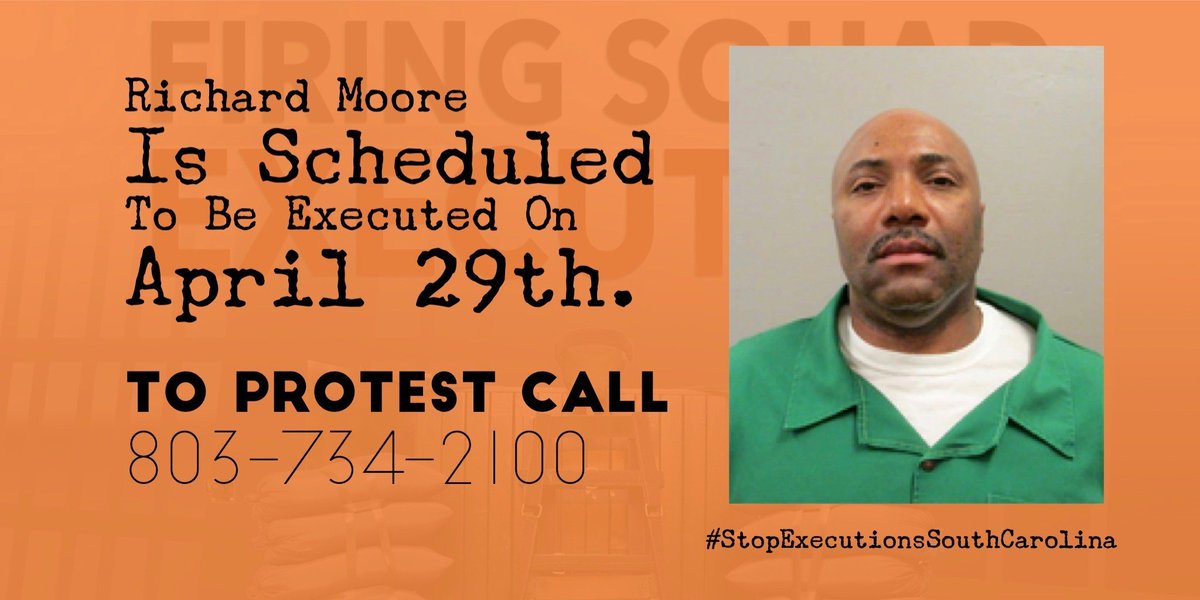KarineOmry's tweet photo. He has chosen (he was asked to)! #RichardMoore will be murdered by firing squad. If you too are outraged, pls join us, call/tweet Gov @henrymcmaster urge him to stop this madness! He has the power to halt the execution. #EndTheDeathPenalty
@ACLU_SC @scdp @Kambrell https://t.co/KJJKc0wCNX