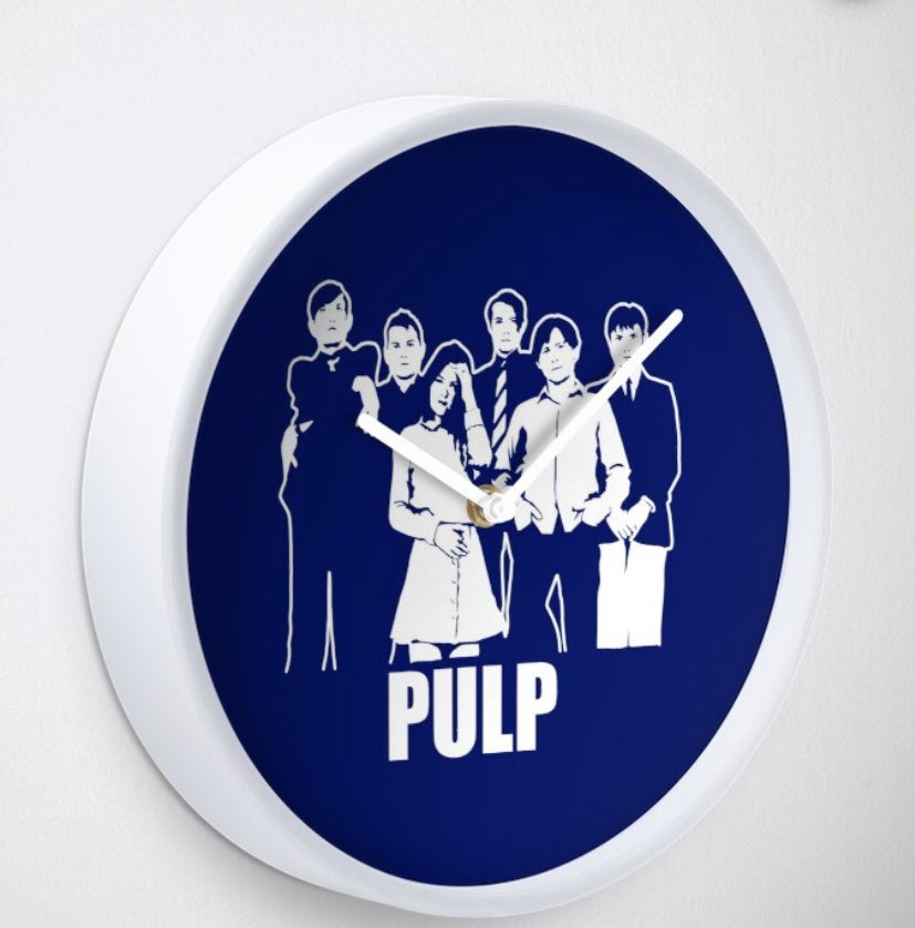 ArtPicto's tweet photo. Pulp items available to buy. See link in bio. Clocks, t-shirts, mugs and much more. #pulp #britpop https://t.co/LsSm4FfCHR