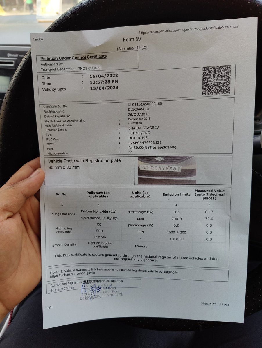 DelhiLifeStyle7's tweet photo. @TransportDelhi @CPCB_OFFICIAL
@DPCC_pollution 
#pollution

Sir, your pollution department has taken from me Rs 100. While the rs.80 is written with gst on my challan. https://t.co/ZSxP3M3J0s