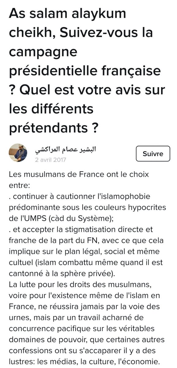 nmq_noor's tweet photo. #presidentielles et #voteMusulman Appel des #imams  à voter #Macron  #NoureddineAoussat en 2017. #Mélenchon en 2022  … 👇 https://t.co/NC2c8xAoMC