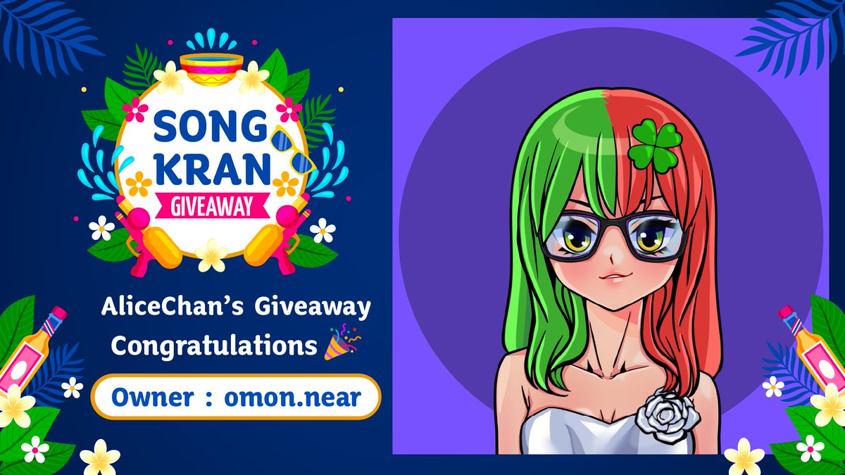 AliceChanNFT's tweet photo. 💝 Congratulations @CyptoWinnerJihy [omon.near] you won AliceChan’s giveaway . 
❤️‍🔥 Thank you so much for join, I hope you fall for her cuteness and like her more and more. 🌼
.
🌻 Alice-Chan @ParasHQ ✨
https://t.co/e9T9kwC2xp
. 
#AliceChan #NEARnft #ParasNFT #NFTCommunity #NFTs https://t.co/KocJ8cHSW1