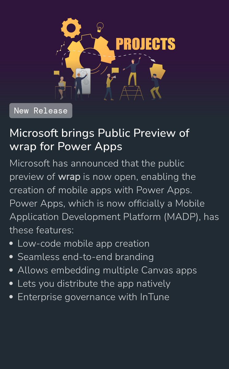 DevBytesApp's tweet image. Microsoft brings Public Preview of wrap for Power Apps

#Microsoft #ProgrammingTools