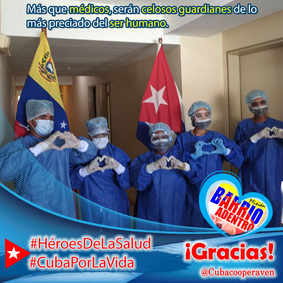 Mientras unos envían, soldados, misiles y guerras, Cuba lleva personal médico, amor y solidaridad al mundo. #Aniversario19BarrioAdentro #HéroesDeLaSalud #Cuba #CubaPorLaVida #BarrioAdentroEnMiranda <a href="/cubacooperaMIR/">Misión Médica Cubana en Miranda Venezuela</a> <a href="/cubacooperaven/">Brigada Médica Cubana en Venezuela</a>