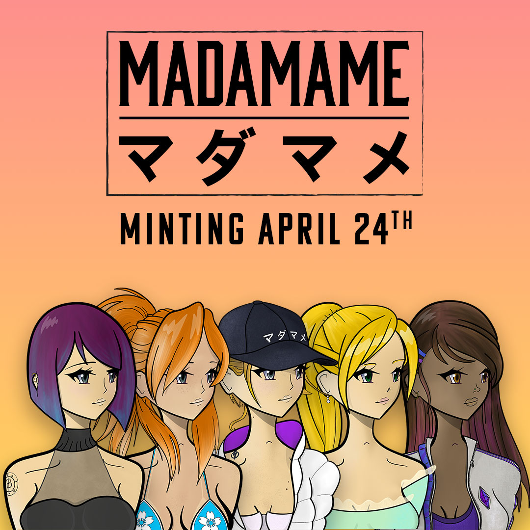 madamame_nft's tweet photo. @madamame_nft chapter 1 will mint on April 24th on Opensea!Stay tuned for more details on the roadmap.
We will give away 1x whitelist spot when we reach 100 followers.

1⃣ follow @madamame_nft 
2⃣ retweet and tag your friends!

#nft #NFTdrop #nftart #polygon https://t.co/T1cNMEFY3m