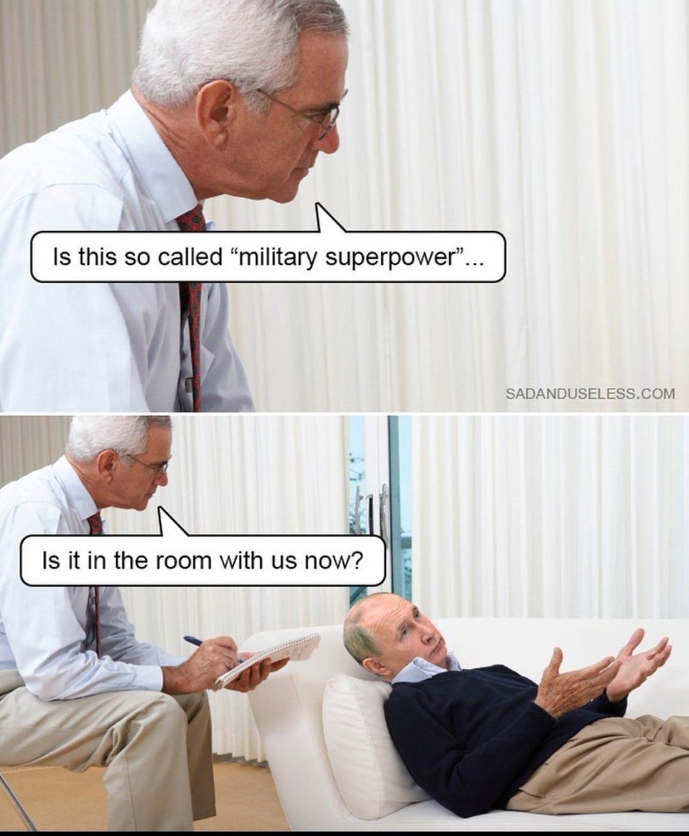 DarthPutinKGB's tweet photo. Speaking to my therapist after hearing Moskva sank. https://t.co/Yb6JLASx2S