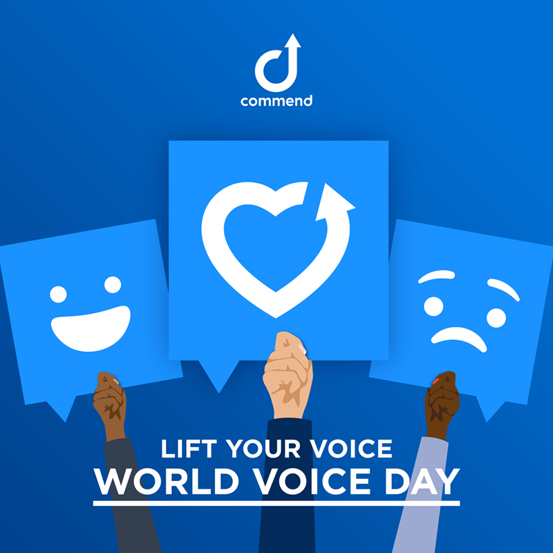 Today's #WorldVoiceDay reminds us that in times like these we should be thankful to have a voice that lets us communicate across any distance. 

At #Commend we're happy to turn our customers' voices into trusted solutions that make them heard. Always. 

Happy #VoiceDay everyone!