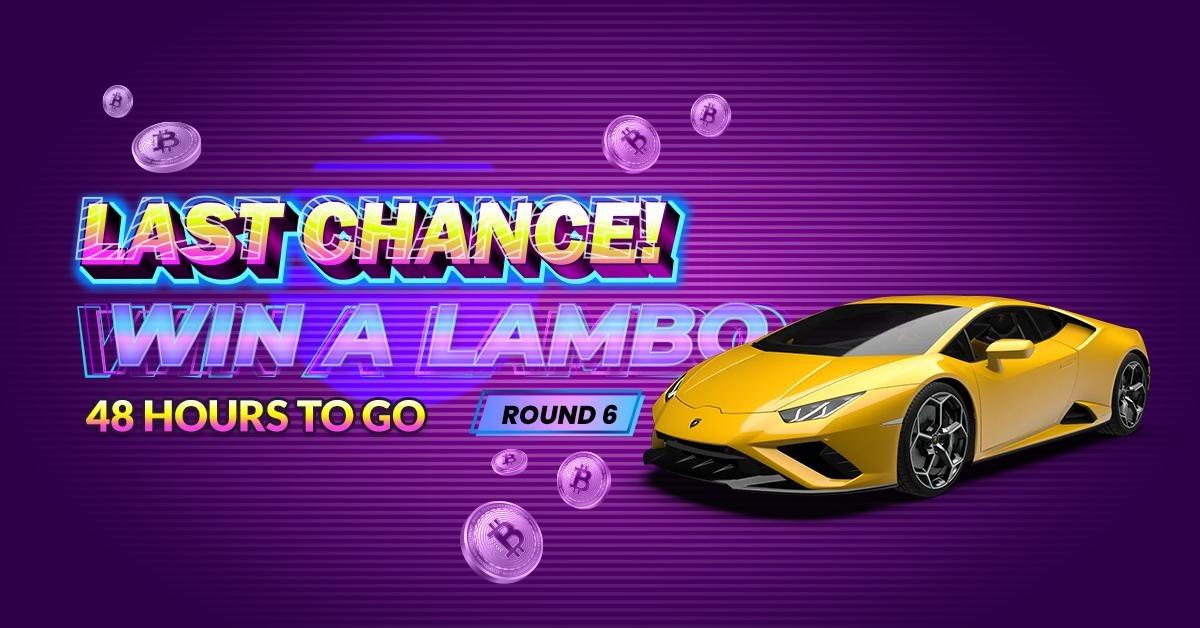 freebitco's tweet photo. It's Your LAST CHANCE to Win a Lambo!

With less than 3 days left, Win a Lambo Round 6 is speeding towards an exciting conclusion. This is your LAST CHANCE to stake a claim to the #BiggestGiveawayInCrypto.

#FreeBitcoin #Bitcoin #BTC 
#Lambo #WinALambo #Lamborghini #Crypto https://t.co/Cum3HAdBT5