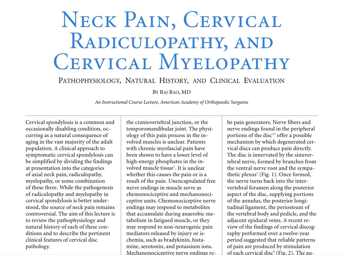Neck Pain, Cervical Radiculopathy, and Cervical Myelopathy : Pathophysiology, Natural History, and Clinical Evaluation

citeseerx.ist.psu.edu/viewdoc/downlo…