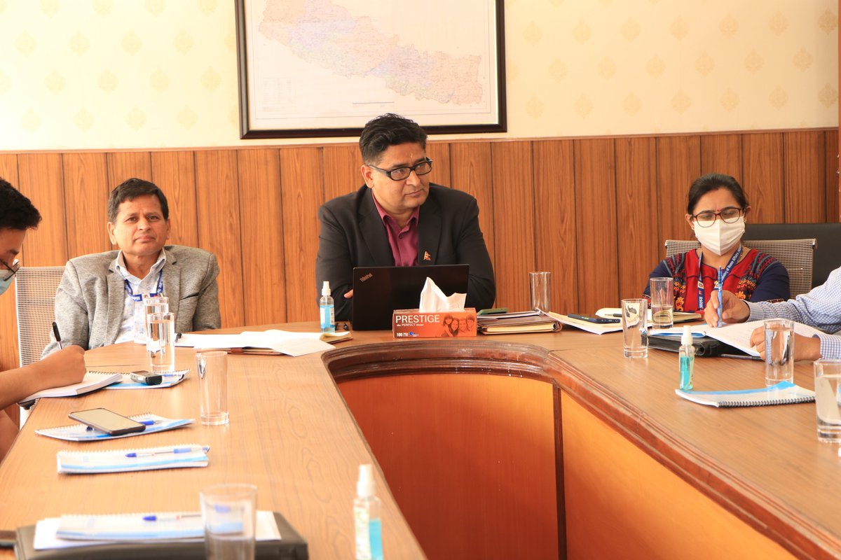 NDRRMA_Nepal's tweet photo. Held the introductory meeting of "SAJAG Nepal: Preparedness &amp; planning for the mountain hazard and risk chain in Nepal" on 15th April, 2022 at NDRRMA. https://t.co/Qao8OlDDBh