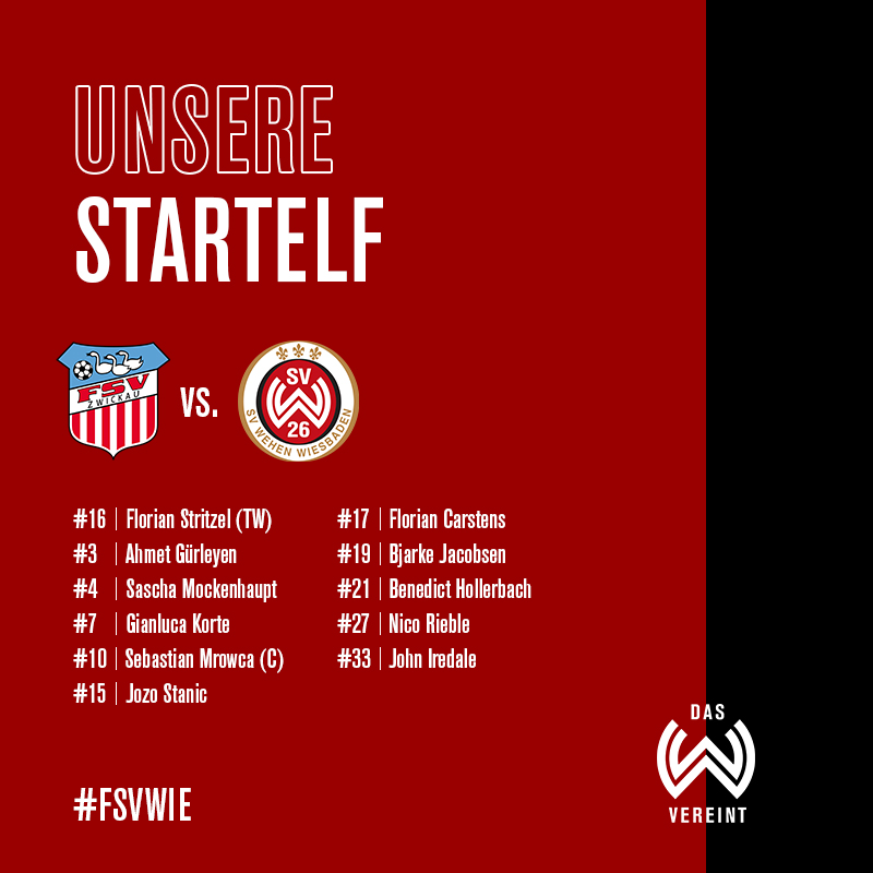 SV Wehen Wiesbaden On Twitter So Starten Wir Gegen Den Fsvzwickau