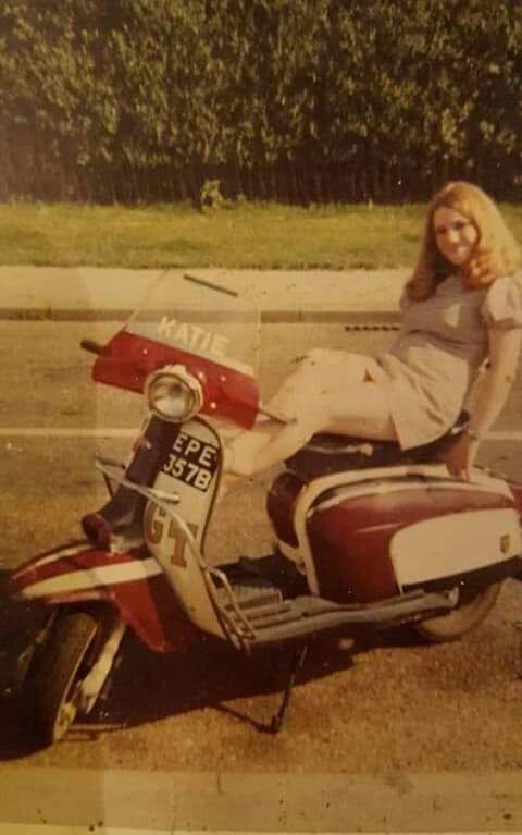 davy_lawless's tweet photo. I don't know who Katie was, but she knew how to look cute on a scoot. #Mods #scooters #Lambretta #Vespa #1960s #1970s https://t.co/oh1geDiwB6