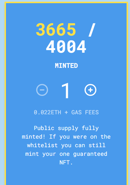 pixelinterfaces's tweet photo. 20 mins is all it took. Public mint gone like that and all that remains is the last remaining whitelist spots. Thankyou all so much for the love and the support that you all showed us during the process. Now time to build...

Like, retweet and comment which number you got👀 https://t.co/FsCM4YEaZR