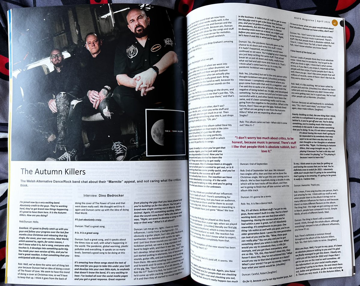 autumnkillers's tweet photo. Massive Thankyou to Richard &amp; Dino for the 2 page spread in this months @mnprmagazine . If you would like to read our interview you can purchase a copy on the following link. 

https://t.co/Qo1PKFJ0wV

@rotosound_uk @JerichoGuitars @HeadRushFX @VocalzoneHQ @clovenhoofrum https://t.co/UZncpLAaPE