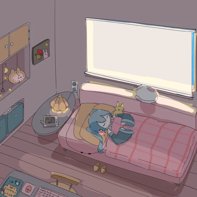 お昼寝する初音ミクさん😴🔋 