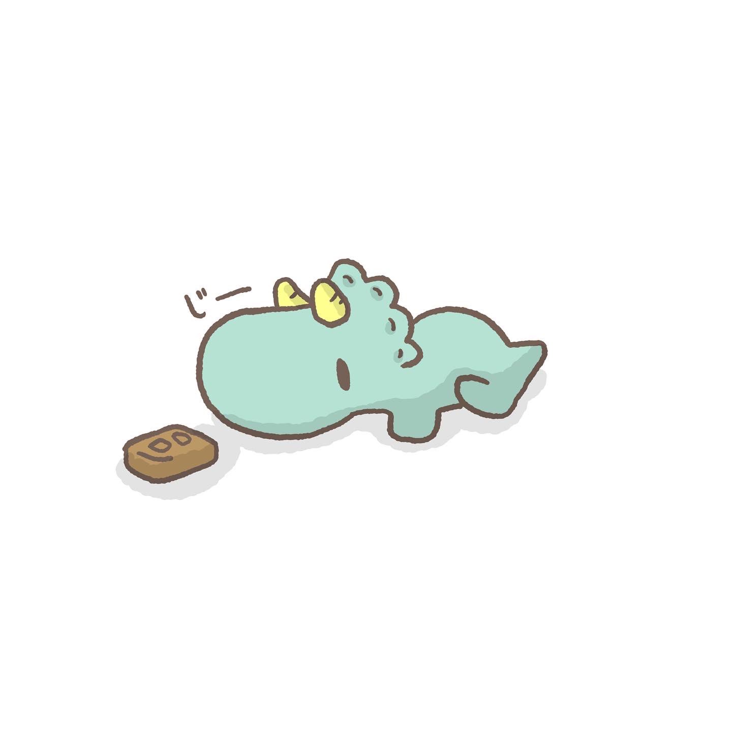 恐竜の恐くない生活 公式 やる気の出ないトリケラくん ゆるいイラスト ほのぼの キャラクター きょうりゅう 4コマ漫画 おうちじかん 恐竜 可愛い イラスト イラストグラム ゆるキャラ イラスト好きな人と繋がりたい 恐竜の恐くない生活 恐竜