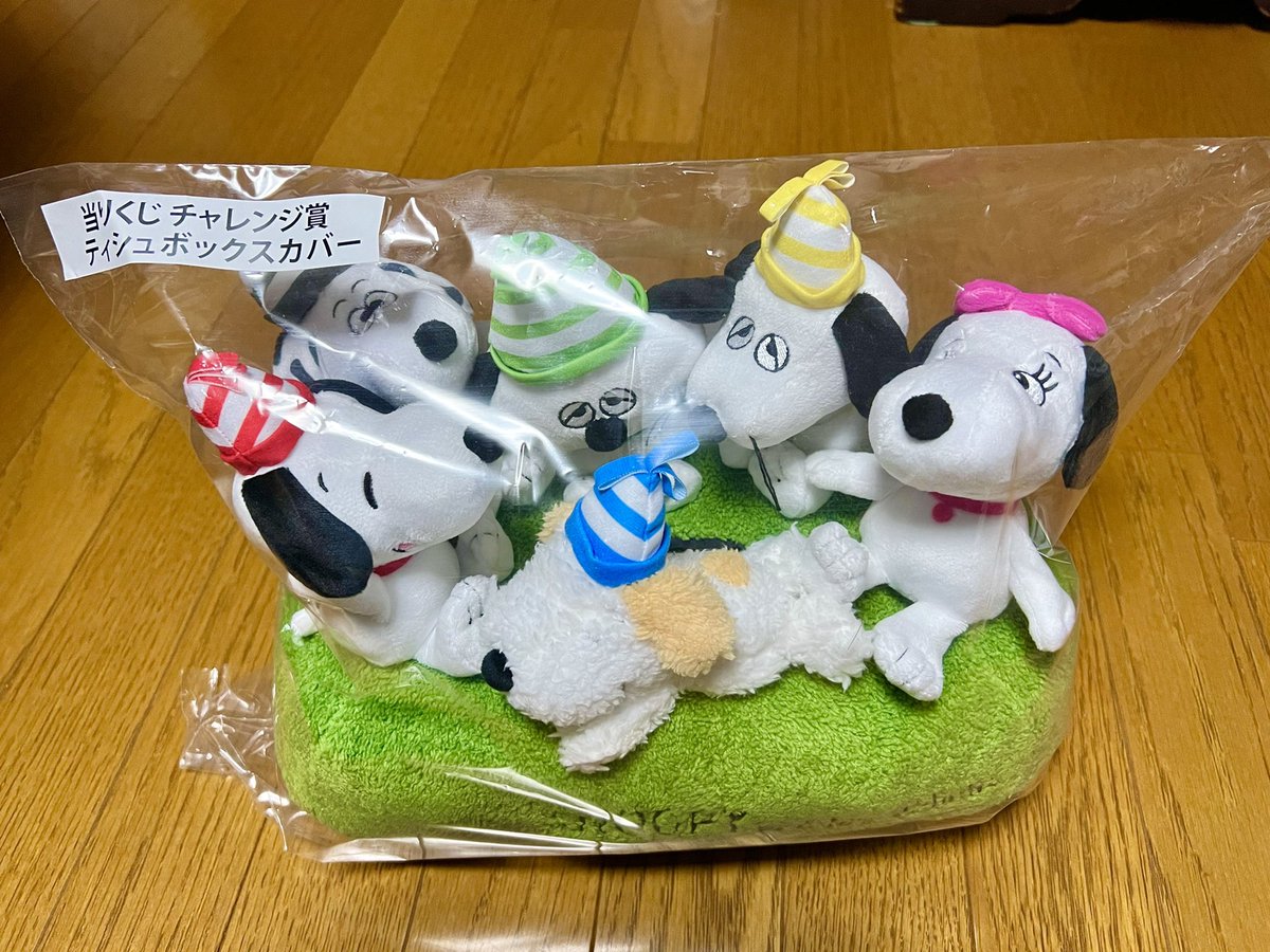 スヌーピー　当たりくじ　チャレンジ賞　ティッシュボックスカバー スヌーピー ティッシュボックスカバー 当たりくじチャレンジ賞