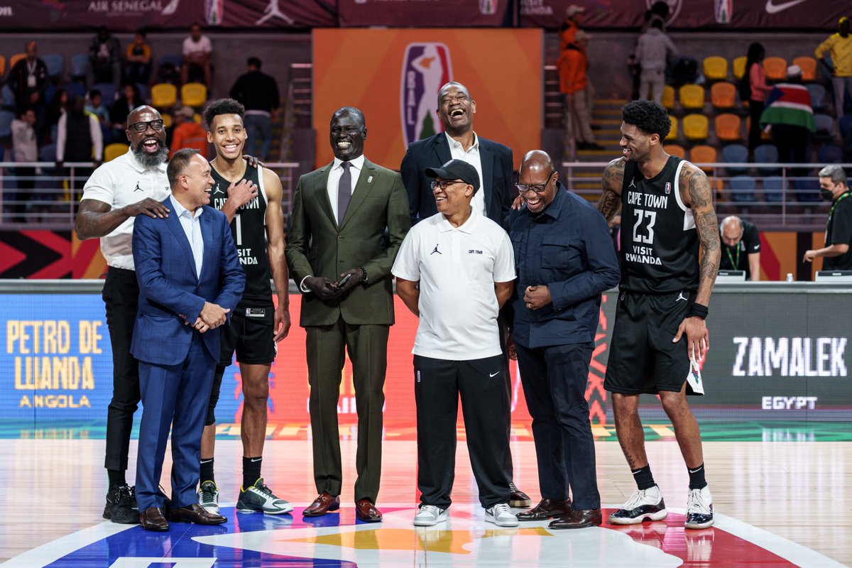 We have been treated to some amazing basketball the past few days here in 🇪🇬. With NBA Deputy Commissioner Mark Tatum,NBA Global Ambassador <a href="/officialmutombo/">Dikembe Mutombo</a> and BAL President <a href="/amadougallofall/">Amadou Gallo Fall</a>, enjoyed some light-hearted moments with the victorious <a href="/CapeTownTigers/">Cape Town Tigers</a>. #theBAl