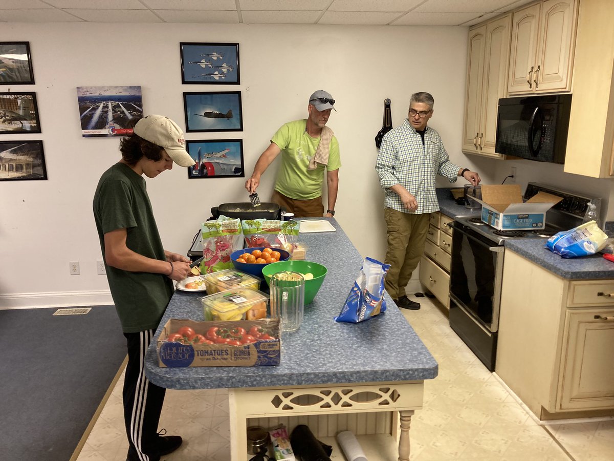 Coffee’s brewing. Breakfast is in the works. Don’t forget we’re meeting this morning at 9!