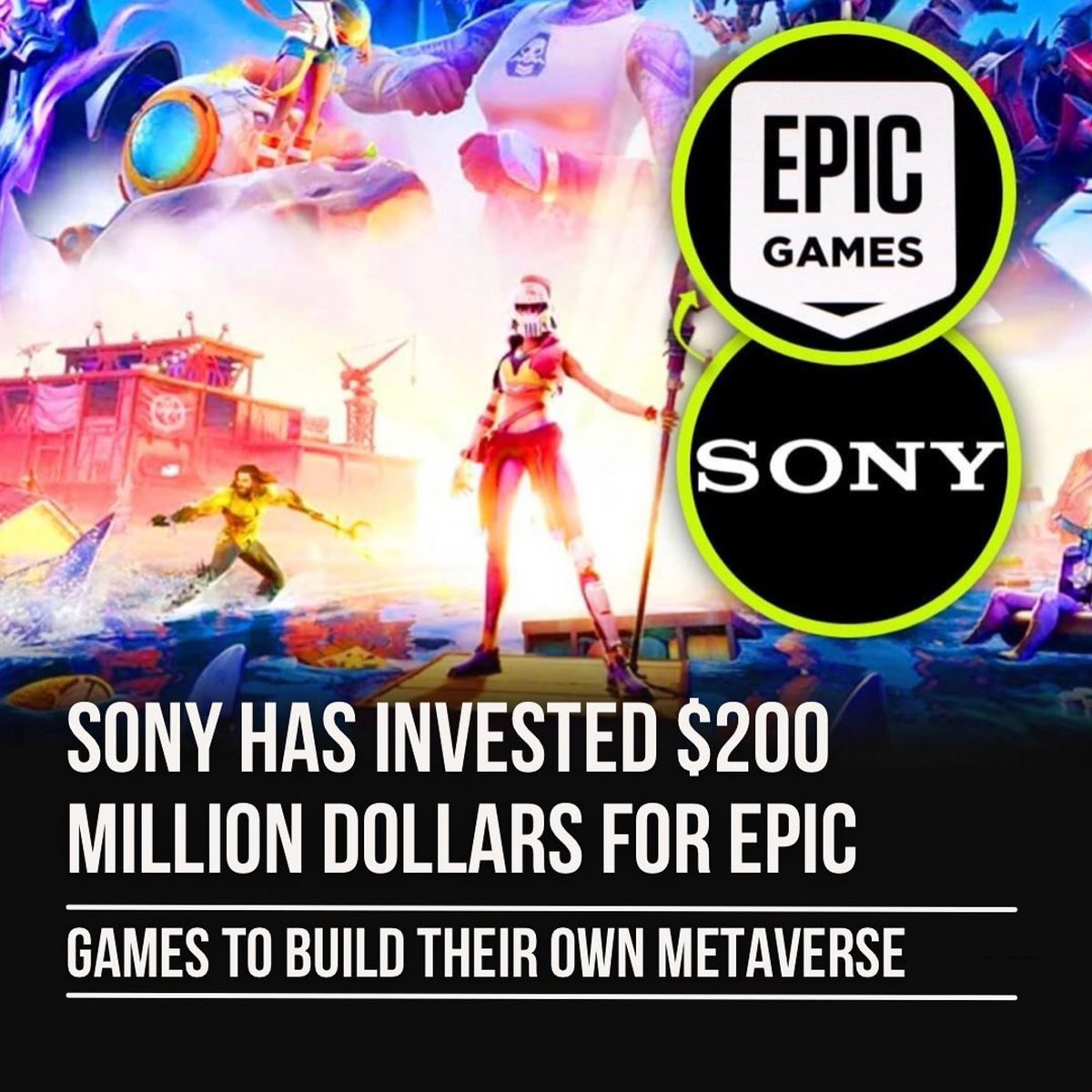 dentiphoto's tweet photo. Sony has invested $200 Million Dollars in Epic Games to build their own Metaverse!

#nft #nfts #metaverse #nftcommunity #nftartist #nftcollector #nftcollectors #nftnews #нфт https://t.co/83UzzL2Pzh