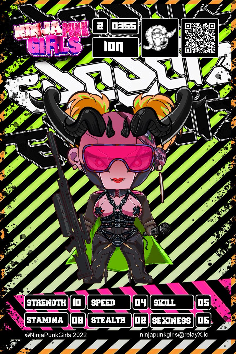 NinjaPunkGirls's tweet image. 😉Who's cooler? Io or Ion? 😈 
Weaker characters can grow stronger and stronger characters can grow weaker depending on the battles they win or lose. If a character loses all their elements, the player loses their card to their opponent! 
Buy them here: 
relayx.com/market/393b1c2…