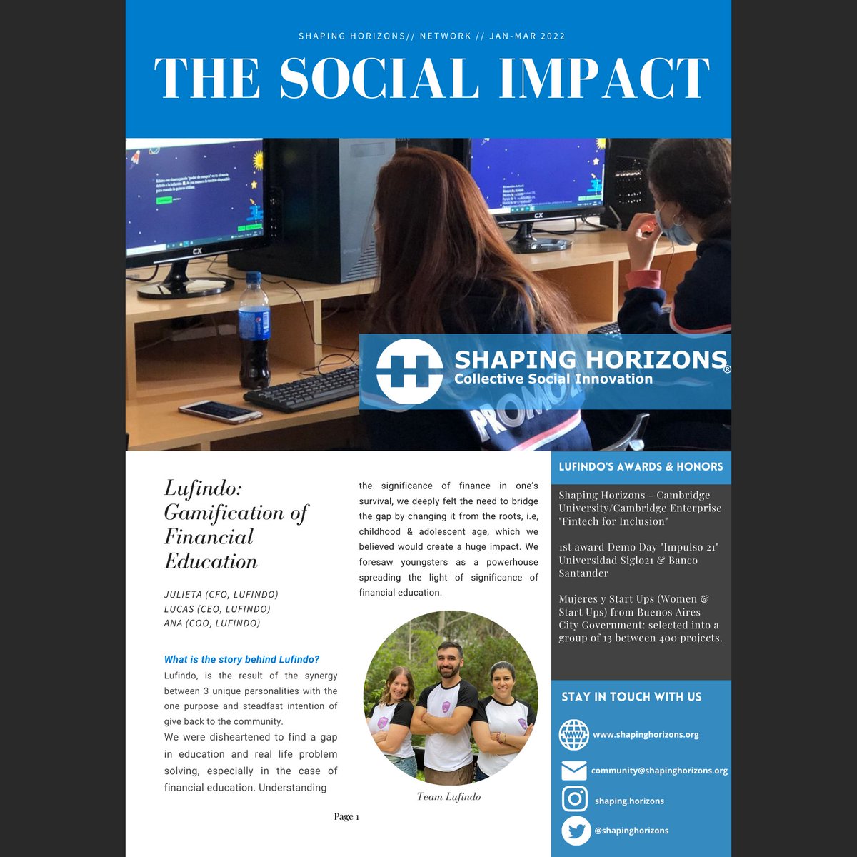 ShapingHorizons's tweet photo. Shaping Horizons' first newsletter is available now! Check out how we are impacting society and promoting grass-root-level change. #socialimpact #shapinghorizons #change #news https://t.co/Zg8TXQCsz2