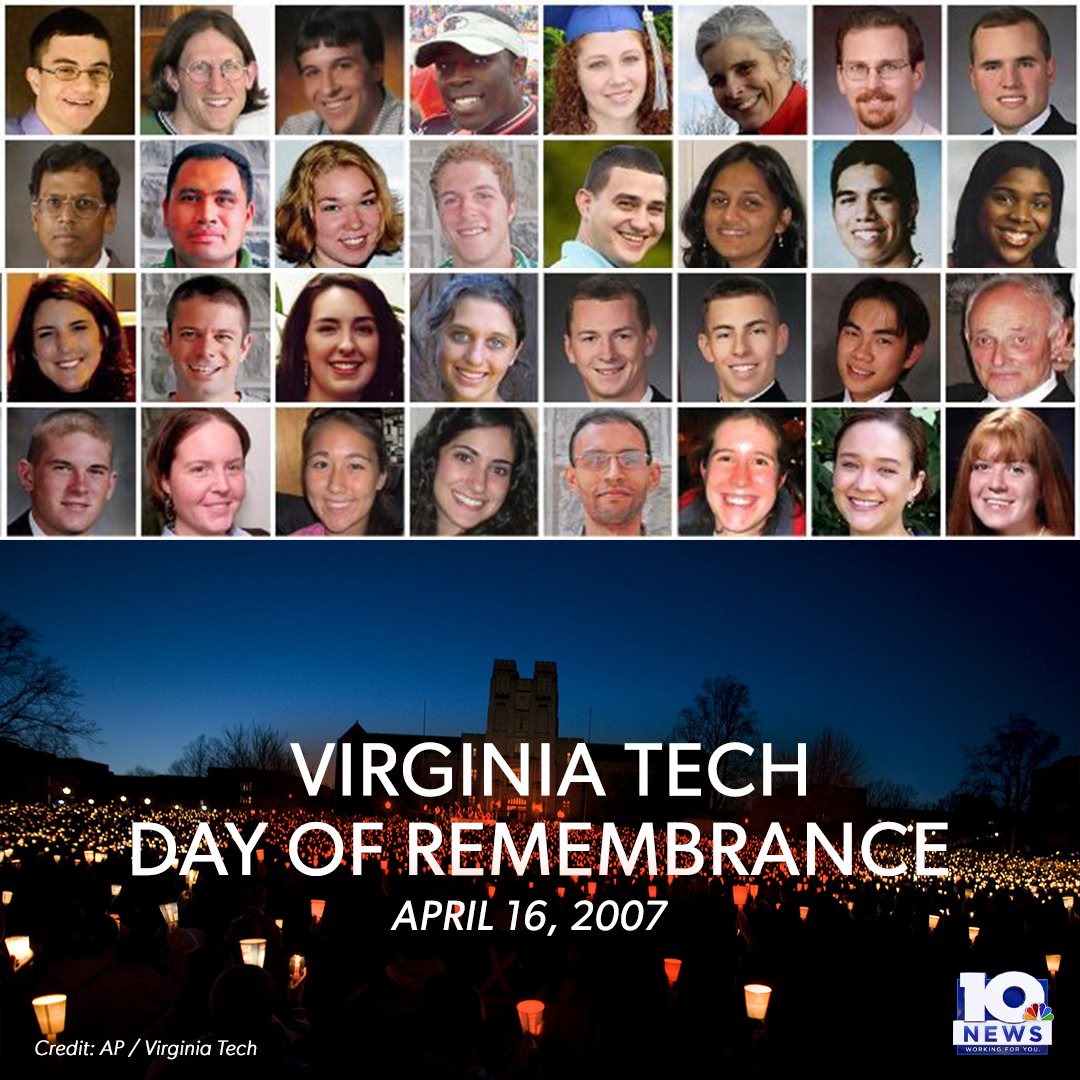 Today we honor the 32 students and faculty members at Virginia Tech who lost their lives in a tragedy on April 16, 2007. 

We will never forget. 🧡 #VTWeRemember