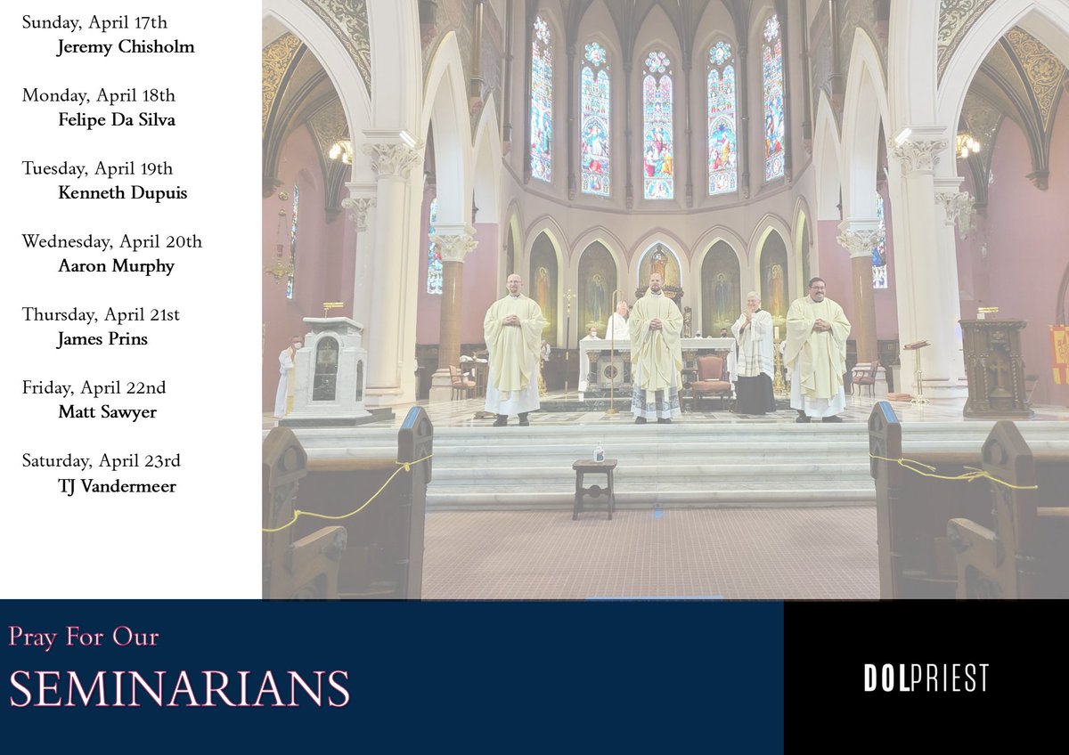 VocationsLondon's tweet photo. Our new seminarian prayer calendar for this coming week. Please pray for our seminarians by name. https://t.co/Ra9MMVYoqe