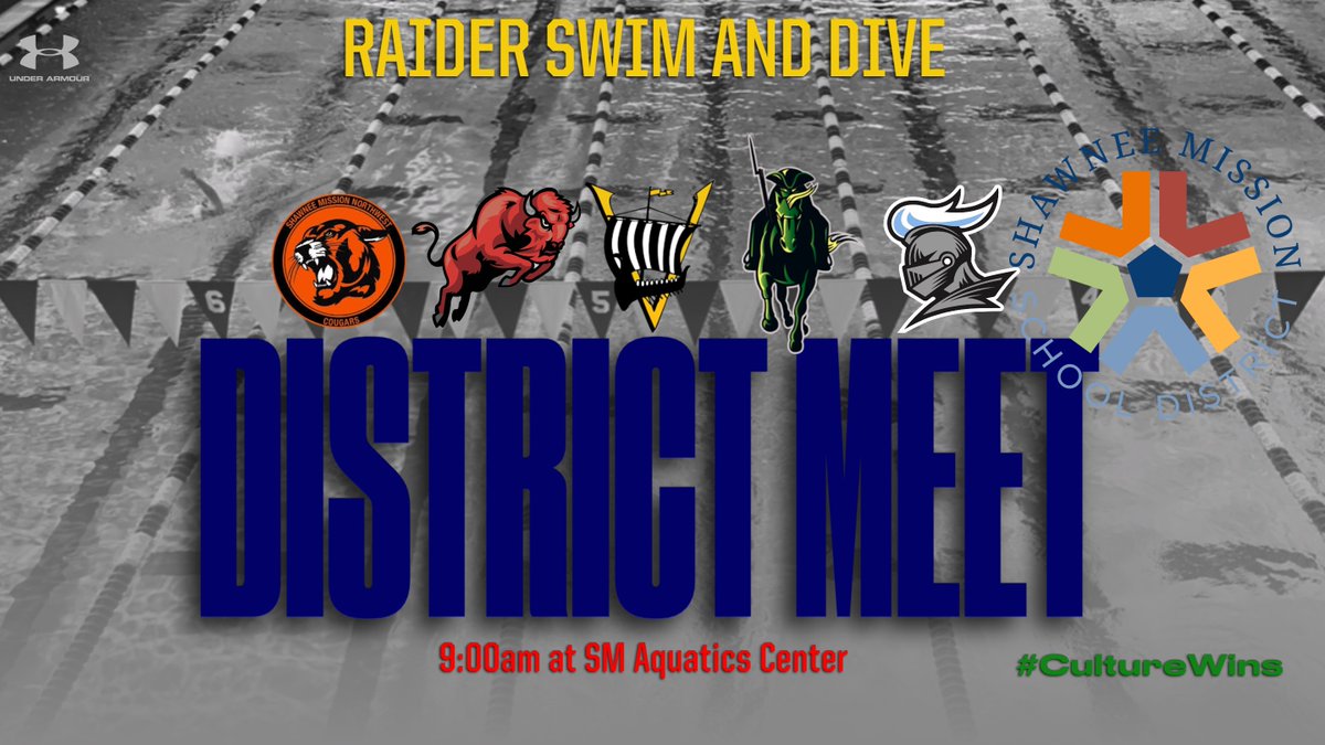 GOOD LUCK 🏊🏻‍♀️to our Girls Swim Team! <a href="/OfficialSMSSwim/">SMS Swim & Dive</a> 
🆚 <a href="/theSMSD/">SM School District</a> District Meet
🕔 9:00am
📍SM Aquatic Center 
#RaiderPride🔰#CultureWins