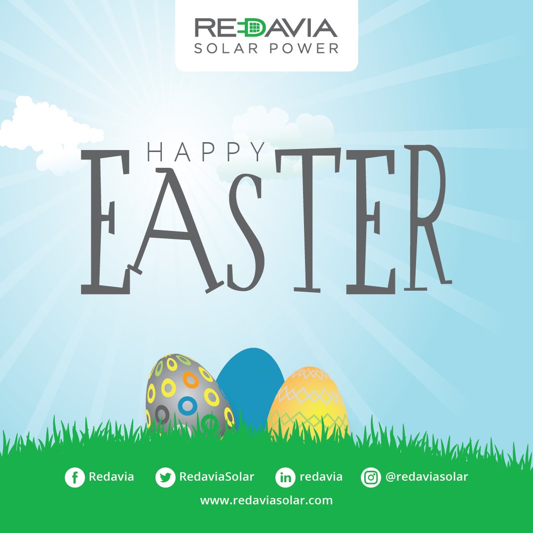 RedaviaSolar's tweet photo. From us to you and your loved ones. Wishing you a Happy Easter filled with family,friends, love and laughter. 

#easter #happyholidays https://t.co/kjjJ1Mhz6T