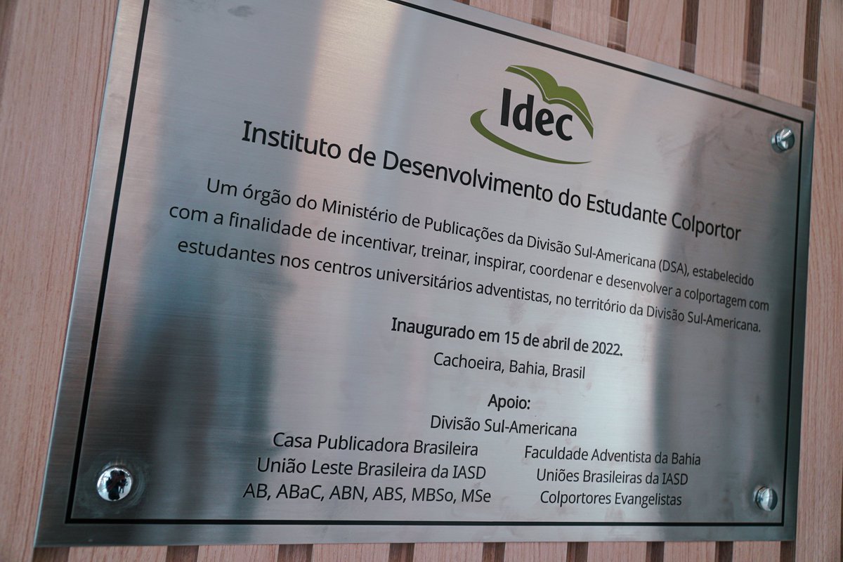 presidenciadsa's tweet photo. O instituto ajudará a formar missionários que atuarão em missões que serão lançadas no I Will Go 2022 que acontece na FADBA. A FADBA é a instituição que mais envia colportores no Brasil. https://t.co/Jj52HydMsd