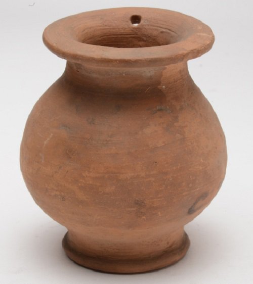 4500 Years Old  ( 2500 B.C ) Terracotta Water Pot ( Lota ) From Indus Valley Civilization 

( National Museum , Delhi )