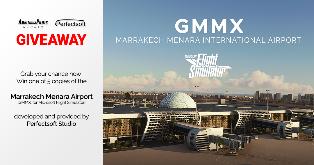 AmbitiousPilots's tweet photo. AmbitiousPilots teamed up with Perfectsoft for a giveaway of Marrakech Menara International Airport (GMMX)!

Participate here 👇
https://t.co/opp2n7uSar

Please Like &amp; Retweet ✅

Best of luck!
#ToolbarPushback #Perfectsoft https://t.co/QE7xS45ZnV