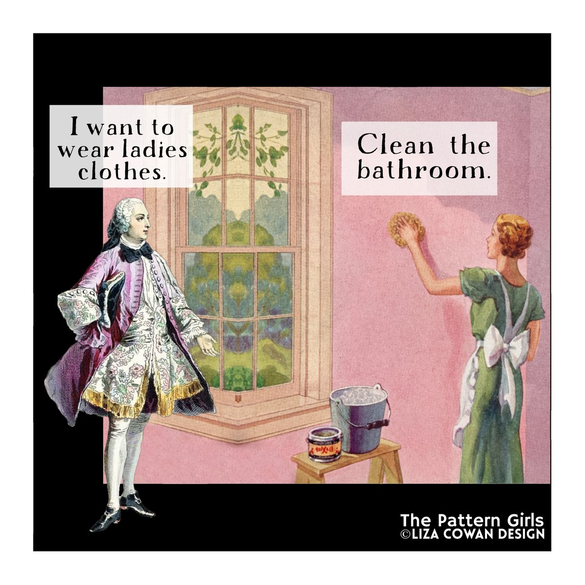 LizaCowanDesign's tweet photo. From my 2021 digital collage series "I Want To Wear Ladies Clothes."
"Clean the bathroom."
#womenswork #womensworkisneverdone #ladiesclothes #clothesmaketheman #digitalcollage #limitededitionbook #artistsbooks https://t.co/fvCCIfou5Y